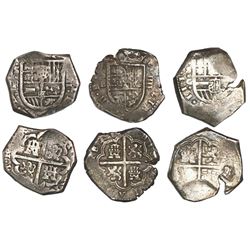 Lot of 3 Seville, Spain, cob 4 reales, Philip III and IV, one dated 1612.