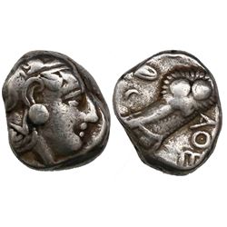 Attica, Athens, AR tetradrachm, middle mass-coinage issue, 440-404 BC, Athena / owl.