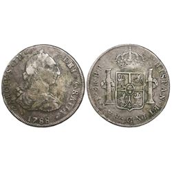 Potosi, Bolivia, bust 8 reales, Charles III, 1788PR.