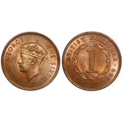 British Honduras, bronze 1 cent, George VI, 1949, encapsulated ANACS MS 64 red.