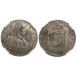 Popayan, Colombia, bust 2 reales, Ferdinand VII, 1813JF, encapsulated NGC VF Details / Scratches.