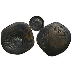 El Salvador, 1 real, arms countermark (Type V, 1868) on a Potosi, Bolivia, cob 1 real, 169(?)VR.