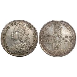 Great Britain (London, England), half crown, George II, 1746, with LIMA below bust.