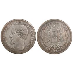 Guatemala, 1 peso, 1859, Carrera.