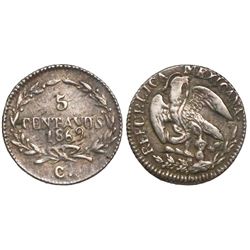Chihuahua, Mexico, 5 centavos, 1869.