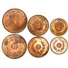 Image 1 : Lot of 3 Paraguay copper minors of 1870: 1, 2 and 4 centesimos (Shaw).