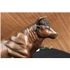 Image 2 : 20 LBS Nice Bull Ox on marble base Bronze Statue (11"X18")