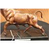 Image 7 : 20 LBS Nice Bull Ox on marble base Bronze Statue (11"X18")