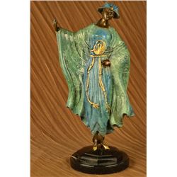 12 LBS Special Patina Rare Japanese Style High Class Woman Bronze Sculpture (19"X10")