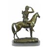Image 7 : The Scout By Cyrus Dallin Bronze Sculpture on Marble base Statue (14"X11")