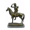 Image 1 : The Scout By Cyrus Dallin Bronze Sculpture on Marble base Statue (14"X11")