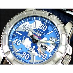 Seiko Blue Camouflage Watch