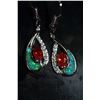 Image 1 : Stunning Fire Natural Opal & Spessarite Gems Earrings