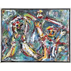 David Messer, Three Children Playing, Oil Painting