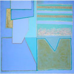 Richard Weston, Abstract Composition in Blue, Oil Painting