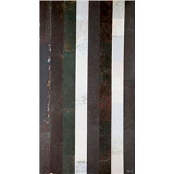 Dan Teis, Metallic Black and White Stripes, Acrylic Painting