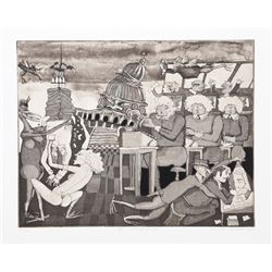 Warrington Colescott, Your Friends At The IRS, Etching