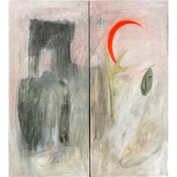 Red Hammond, Brooklyn Bridge Celebration,Oil Painting Diptych