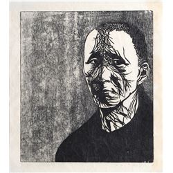 Leonard Baskin, Portrait of Bertolt Brecht, Woodcut