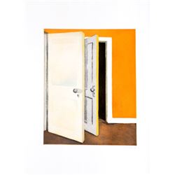 Lois Dodd, Open Door, Aquatint Etching