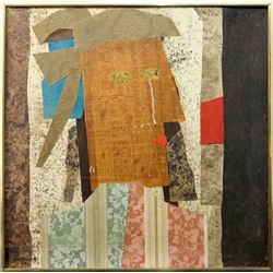 Max Papart, Marlborough Chercheuse d'Or I, Mixed Media Collage Painting