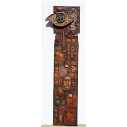 Sculpture, The Eye, Hand-Hammered Copper and Wood Construction