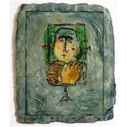 Mihail Simeonov, Superintendent, Acrylic on Plaster Wall Sculpture