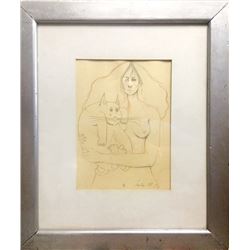 Ramon Santiago, Fat Cat, Pencil Drawing