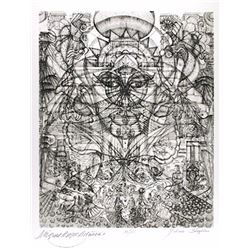 Julian Seraphim, Miguel Asturias, Etching