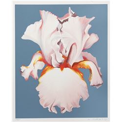 Lowell Blair Nesbitt, White Iris on Blue II, Serigraph