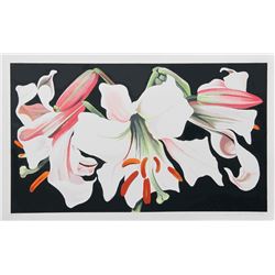 Lowell Blair Nesbitt, White Lily on Black, Serigraph