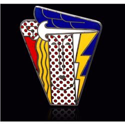 Roy Lichtenstein, Modern Head Brooch, Enameled Brooch