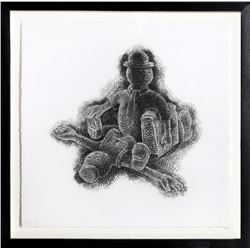 Tom Otterness, Man and Woman - Educating the Rich (Black), Etching