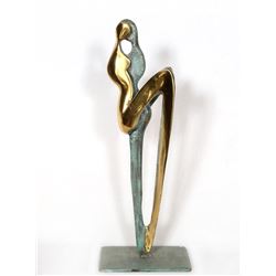 Giuliano Ottaviani, Entwined Straddling Couple, Bronze Sculpture with Patina