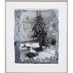 Kim Jones, Untitled (Black Figure), Ink and Gouache