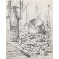 Laurent Marcel Salinas, Nature Morte en Cuisine 265, Pencil Drawing