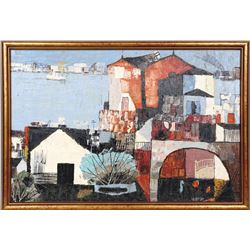 Claudio Heredia, Village, Oil Painting