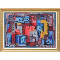 Warren Wolf, Jazz Trio, Oil Painting