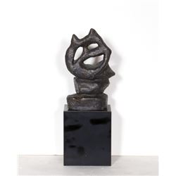 Ruth Gutman, Abstract Cat, Cast Plaster Sculpture