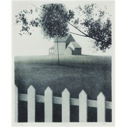 Robert Kipniss, Picket Fence, Lithograph