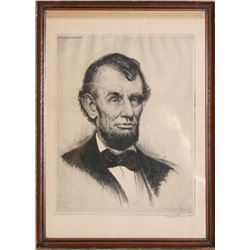 Joseph Pierre Nuyttens, Portrait of Abraham Lincoln, Etching