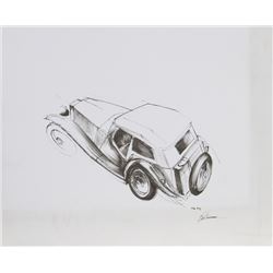 Bob Grossman, MG-TC, Ink Drawing