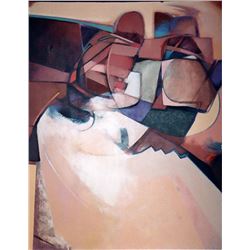David Johns, Abstract Portrait, Oil Painting