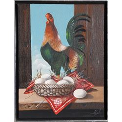 A. Lester Gaba, Rooster, Oil Painting