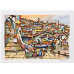 Ari Gradus, Bringing In the Catch, Lithograph