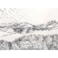 Stefani Nishi, Nova Scotia Landscape, Lithograph