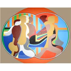 Arnold Belkin, Mirror Image (Orange), Acrylic Painting