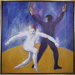 Benjamin Silva, Dancers in Black and White, Acrylic Painting