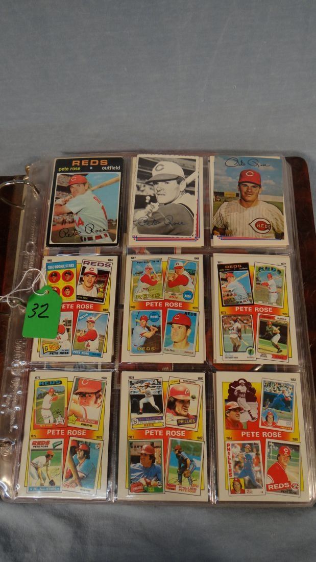 Baseball Card Album Pete Rose and Wade Boggs collections, incl
