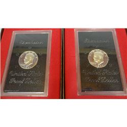 2 - 1971 Eisenhower proof dollars, cased